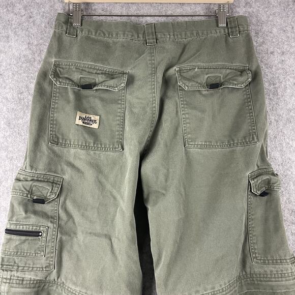 Vintage Lee Dungarees Cargo Convertible Pants Mens 32x30 Green Workwear Utility - Picture 11 of 16